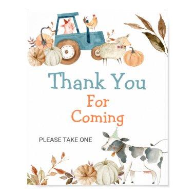 Pumpkin Farm Animal Tractor Thank you for coming Poster