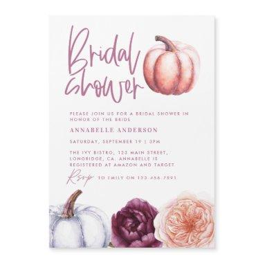 pumpkin floral fall purple peach bridal shower