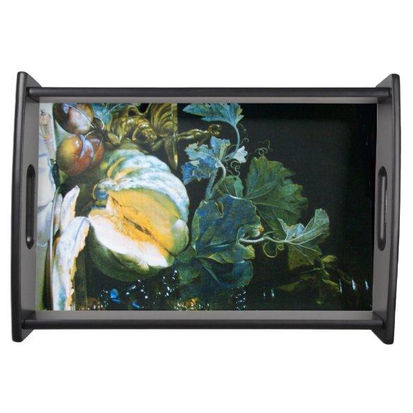 PUMPKIN ,FRUITS AND GLASSWARE Thanksgiving Serving Tray