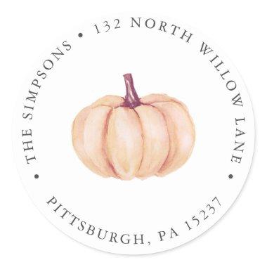 Pumpkin Return Address Classic Round Sticker