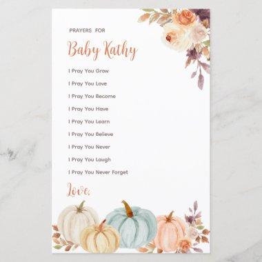 Pumpkin Rustic Floral Love Prayers for Baby Sign