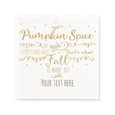 Pumpkin Spice & Everything Nice Fall Party Paper Napkins
