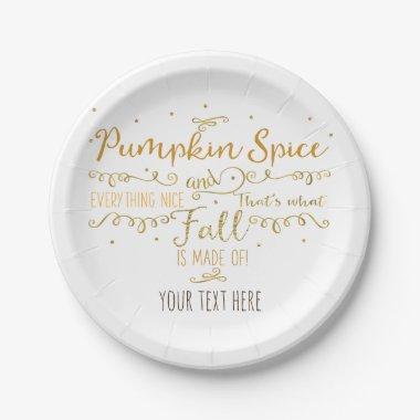 Pumpkin Spice & Everything Nice Fall Party Paper Plates