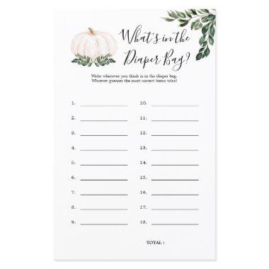Pumpkin What's In The Diaper Bag Baby Shower Game