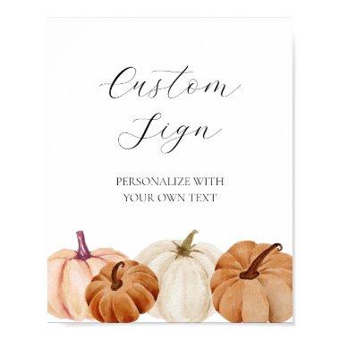 Pumpkins Custom Text Editable Sign