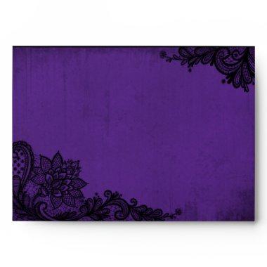 Purple and Black Lace Gothic Wedding Envelopes