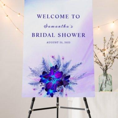 Purple and Blue Orchid Bridal Shower Foam Board
