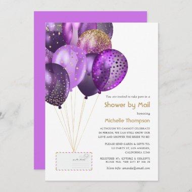 Purple and Gold Baby or Bridal Shower by Mail Invitations