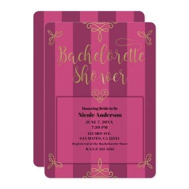 Purple and Gold Modern Glam Bachelorette Shower