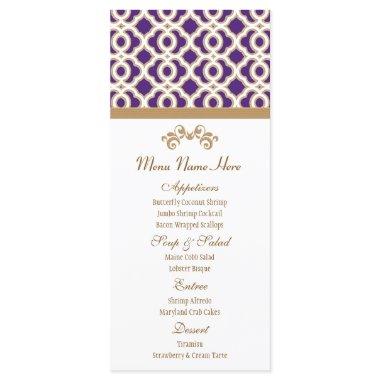 Purple and Gold Moroccan Menu