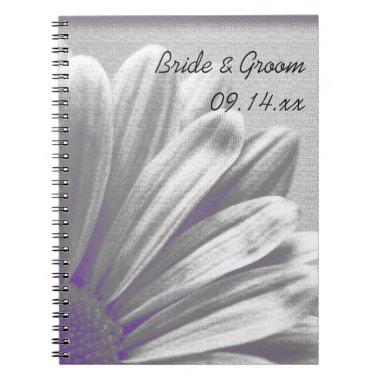 Purple and Gray Floral Highlights Wedding Notebook