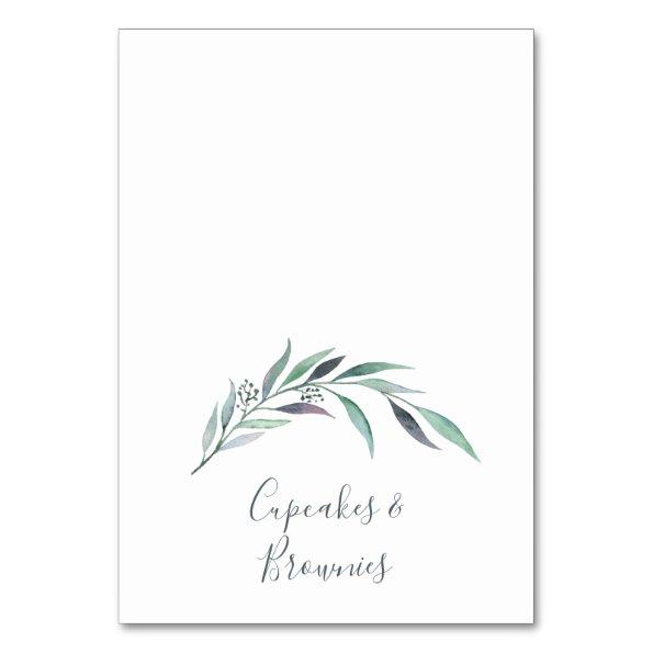 Purple and Green Eucalyptus Buffet Food Labels Table Number