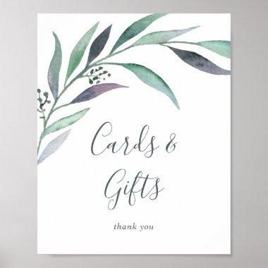 Purple and Green Eucalyptus Invitations and Gifts Sign