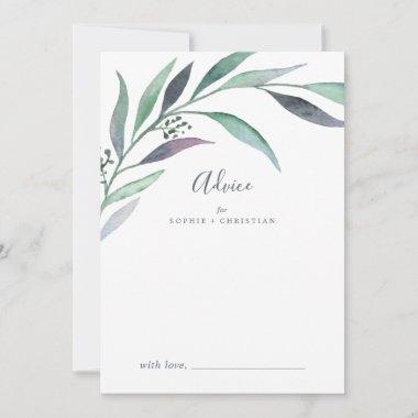 Purple and Green Eucalyptus Wedding Advice Card