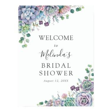 Purple and Green Succulent  Welcome Poster
