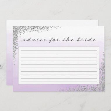 Purple and Silver Advice For the Bride Invitations