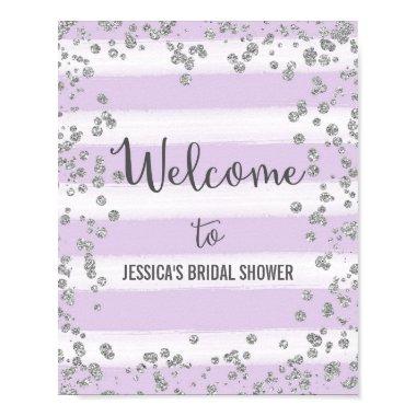 Purple and Silver Welcome Poster Print
