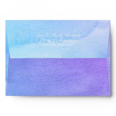 Purple and Teal Watercolor Return Address A7 Envelope