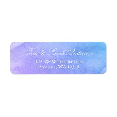 Purple and Teal Watercolor Return Address Label