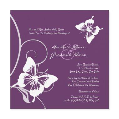 Purple and White Butterfly Wedding