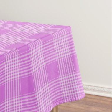 Purple and White Plaid Checkered Tablecloth