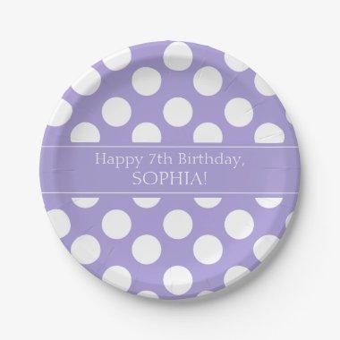 Purple and White Polka Dot Paper Plates