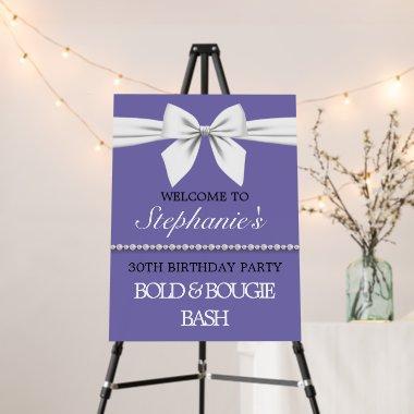 Purple Birthday Party Bridal Shower Welcome Sign