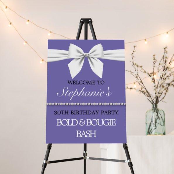 Purple Birthday Party Bridal Shower Welcome Sign