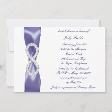 Purple Blue Diamond Infinity Bridal Shower Invitations