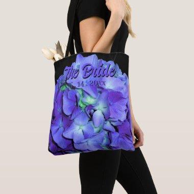 Purple blue Hydrangeas purple flowers, the Bride Tote Bag