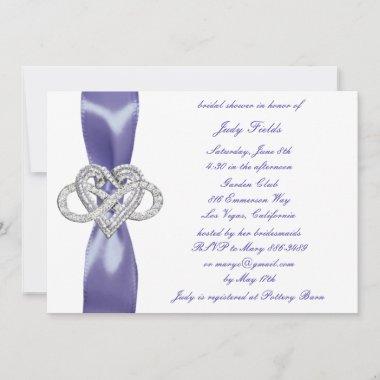 Purple Blue Infinity Heart Bridal Shower Invitations