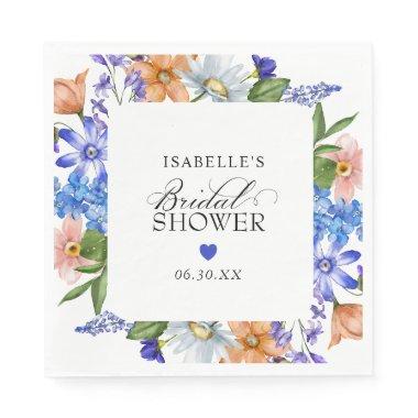Purple Blue Pink Wildflower Bridal Shower Napkins