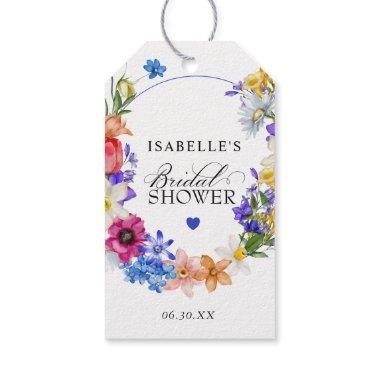 Purple Blue Red Wildflower Bridal Shower Gift Tags