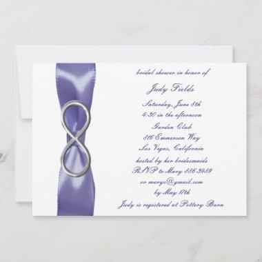 Purple Blue Silver Infinity Bridal Shower Invitations