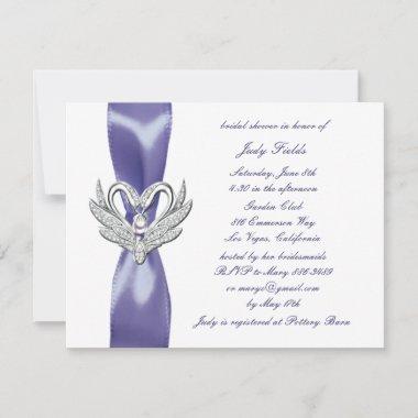 Purple Blue Silver Swans Bridal Shower