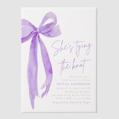 Purple Bow She's Tying the Knot  Vellum