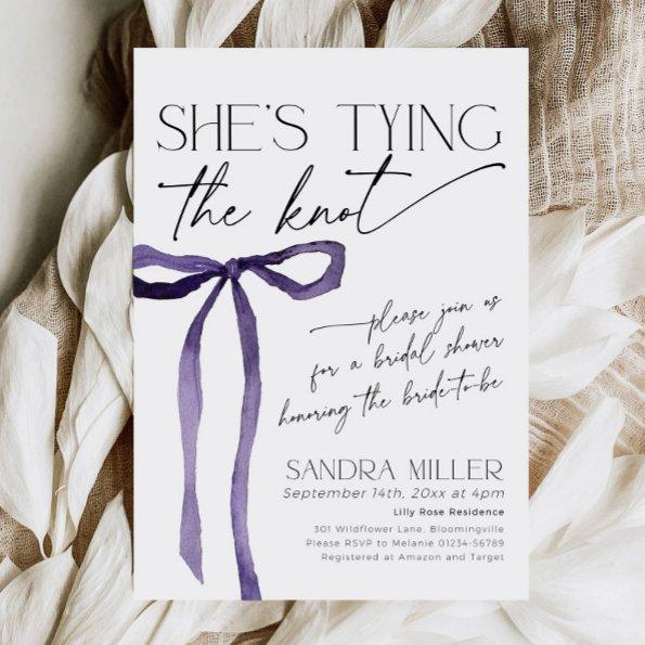 Purple Bow She's tying the knot Goth