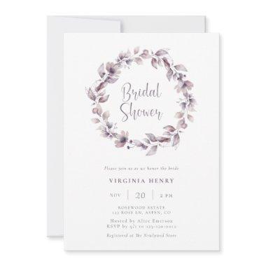 Purple Bridal Shower Invitations