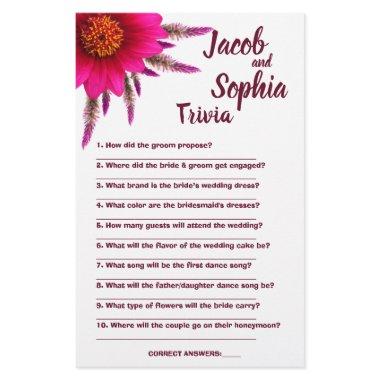 PURPLE BRIDE & GROOM TRIVIA SHOWER GAME  FLYER