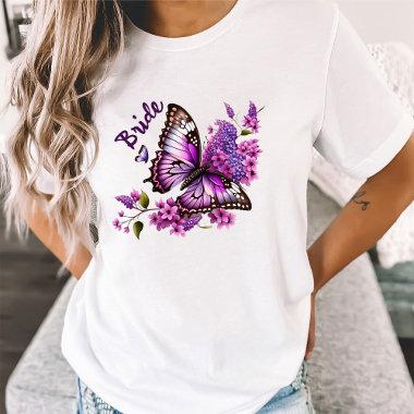 Purple Butterfly Themed Bridal Shower Matching T-Shirt