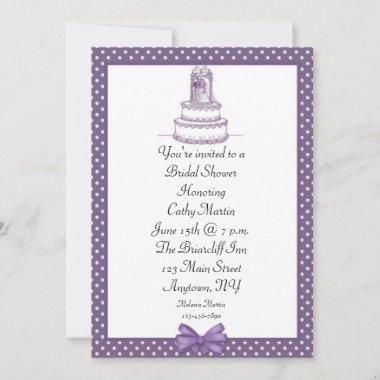 Purple Cake Dots Invitations