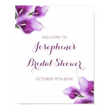 Purple Calla Lily Floral Bridal Shower Poster