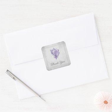 Purple Conch Shell Thank You Stickers