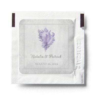 Purple Conch Shell Wedding Hand Sanitizer Packet