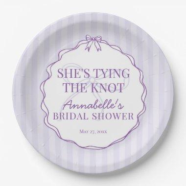 Purple Coquette Bow Pastel  Brunch Paper Plates