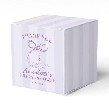 Purple Coquette Bow Pastel  Dessert Favor Boxes