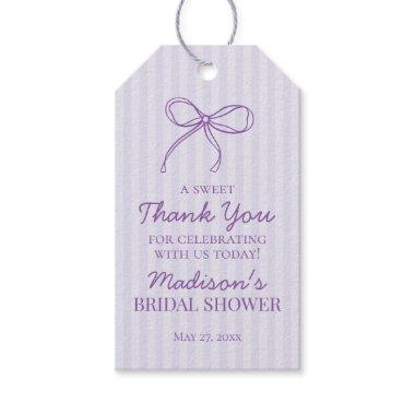 Purple Coquette Bow Pastel  Favor Gift Tags
