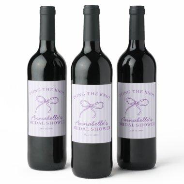 Purple Coquette Bow Pastel  Favor Wine Label