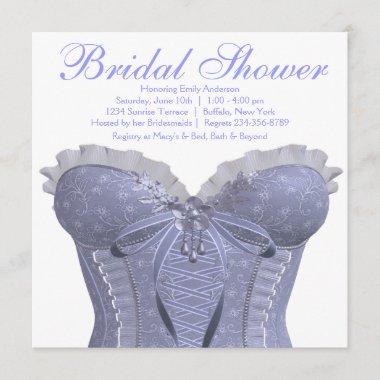 Purple Corset Lavender Bridal Shower Invitations