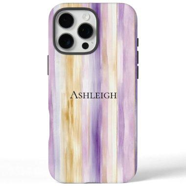 Purple Cream Iris Stripes  iPhone 16 Pro Max Case